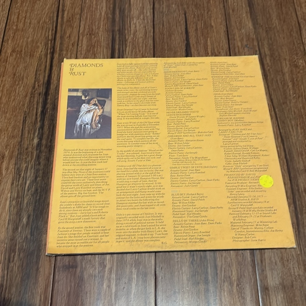 Joan Baez Diamonds & Rust Vinyl Record LP - Picture 4 of 6